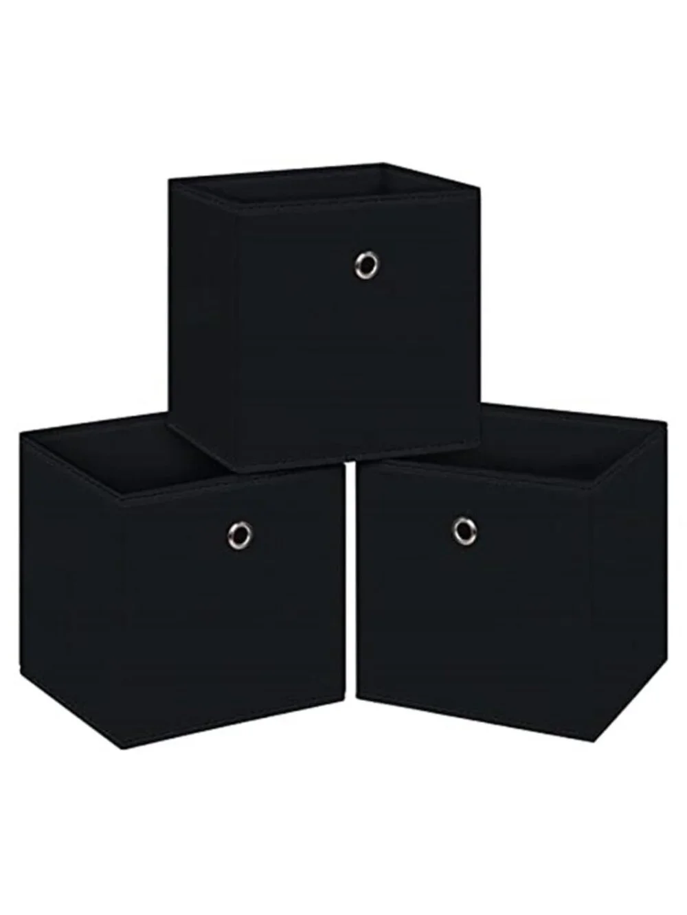 Black Foldable Storage Cubes Bins 11 Inch Cloth Storage Cube Fabric Storage